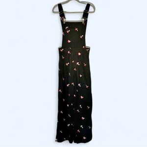 Cider Black Jumpsuit with Red and White Mushroom pattern